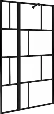 Produktbild von Badewannenaufsatz schwarz matt, Industriestil, Klappteil - 120 x 140 cm - OBELINI