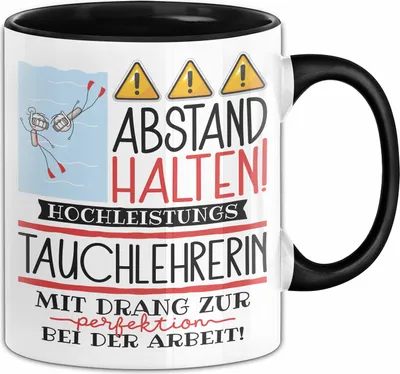 Produktbild von Tauchlehrerin Tasse Geschenk Lustig Abstand Halten Hochleistungs-Tauchlehrerin Mit Drang Zur Perfektion Bei Der Arbeit (Schwarz)