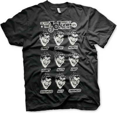 Produktbild von The Many Moods Of The Joker T-Shirt - X-Large - Black