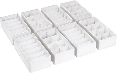 Produktbild von Wäschekorb-Organizer 30x15x9cm weiß für Babykleidung und Socken