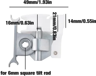 Tilt Tilter 50x16x4mm - Geeignet für 50mm Venezianische Jalousien - 2 Stück - Winkelverstellung - Stoßfestes Material