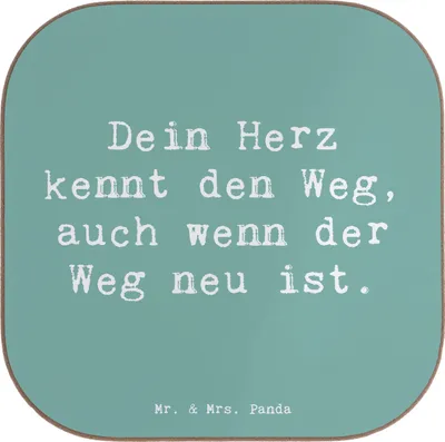 Produktbild von Mr. & Mrs. Panda Tassenuntersetzer Spruch Trennung von den Eltern - Meeresbrise - Geschenk, Getränkeuntersetzer, Mut, liebevolle Botschaft, Trost, Tischschoner, Lebensmut