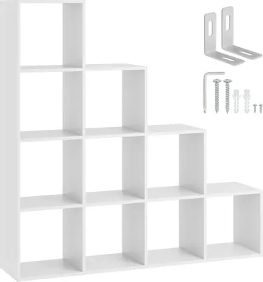 Image de Bibliothèque Talisa avec 10 compartiments ouverts, design cubes - blanc