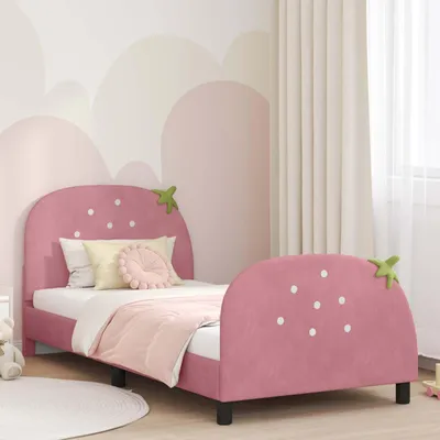 Image de Maison Exclusive - Lit bébé avec tête de lit rose 80 x 200 cm velours