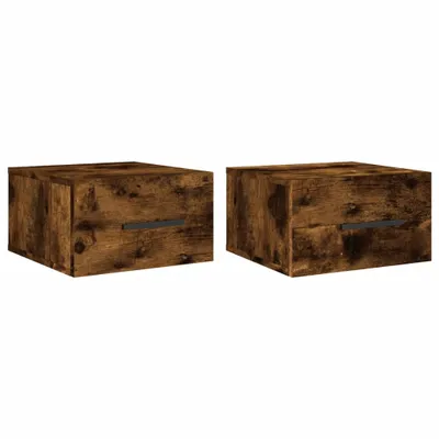Obrázek produktu pro vidaXL Nástěnné noční stolky 2 ks. Kouřový dub 35x35x20 cm