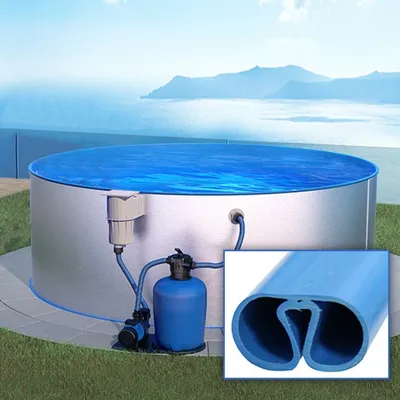 Produktbild von Rund Pool Ø 450 x 120 cm I STARTER SET I Poolfolie blau 0,5 mm I Filteranlage I SPLASHER Handlauf