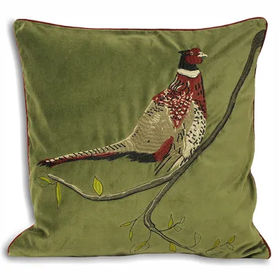 Produktbild von Riva Home Hunter Velvet Pheasant Zierkissen Hülle RV497 (45x45cm) (Grün)