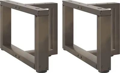 Zdjęcie produktu dla Nogi do stolika kawowego w kształcie litery T 2 szt. Czarne 50x25x(30-31) cm Stal
