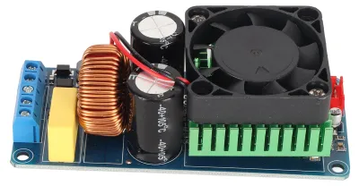 Image de Carte amplificateur de puissance IRS2092S Amplificateur hi-fi mono canal D 500 W avec ventilateur pour système audio DIY
