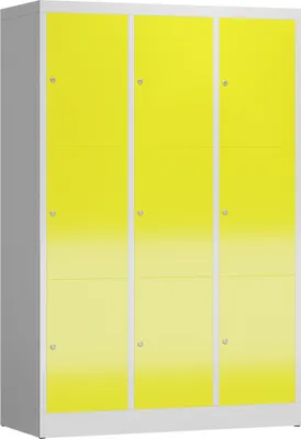 Produktbild von XL Spind Kleiderspind 9 Fächer 1800 x 1200 x 500 mm lichtgrau/zinkgelb X-523336