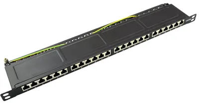 Image de helos Cat.6a LSA 19" Patchfeld 1 HE 24 Port schwarz