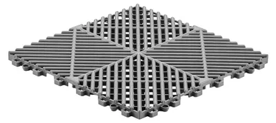 Produktbild von Rutschfeste Drainage-Klickfliesen – 55-teiliges Set – 31 x 31 cm – Grau
