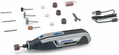Image de Outil Rotatif Multi-usage Sans-Fil DREMEL Lite (7760-15) avec batterie 3,6V 2Ah, 15 Accessoires, Chargeur USB, 8 000-25 000 tr/min