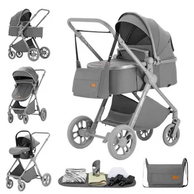 Immagine prodotto di Yazoco Passeggino trio 3 in 1 con seggiolino auto e navicella grigio