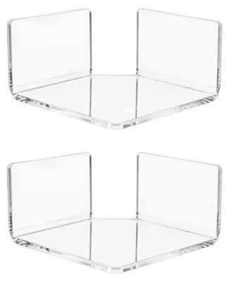 2er-Pack schwebende Acrylregale, transparent, 8,5x8,5x4,5 cm