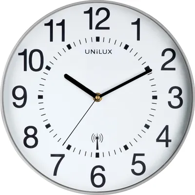 Produktbild von UNILUX - Wanduhr Wellenradio 30 cm Silbergrau/WT | 1 Stück