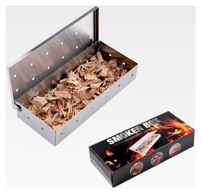 Produktbild von Edelstahl Räucherbox für BBQ Grill, geeignet für Smoker, Gas- und Holzkohlegrills