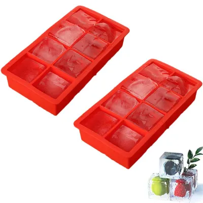 Produktbild von Eiswürfelform 2er-Pack, Groß, Quadratisch, 5 cm Durchmesser, Für Whisky Und Cocktails