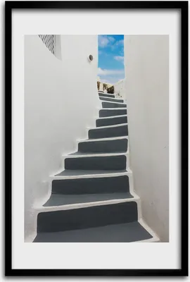 Produktbild von Bild - Bilderrahmen - 40 cm x 60 cm - MDF - Rahmen - Wandkunst - Santorini Griechenland