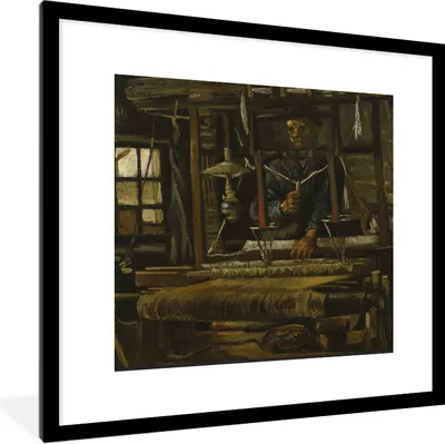 Produktbild von MuchoWow® Gerahmtes Poster Die Weberin - Vincent van Gogh 40x40 cm - Poster mit Schwarzem Bilderrahmen Wandposter Rahmen Foto Bilder - Poster - Plakat im Rahmen