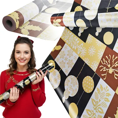 Image de Papier d'emballage cadeau Paperhit 20 mètres mégarouleau Noël pour paquets