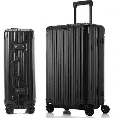 Produktbild von Hartschalen-Koffer Handgepäck, Reisekoffer mit 4 Doppelrädern, Trolley mit TSA-Zahlenschloss, robuster Kabinenkoffer, schwarz, M, 41*23*62cm