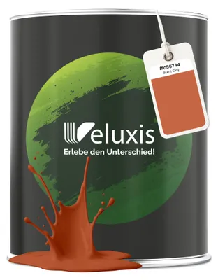 Produktbild von Wandfarbe Orange Rot Braun Matt Innenfarbe – Deckkraft Klasse 1, VOC-frei, Ohne Grundierung, Tropfarm – Wohnzimmer & Schlafzimmer – 1L – Veluxis (Burnt Clay)