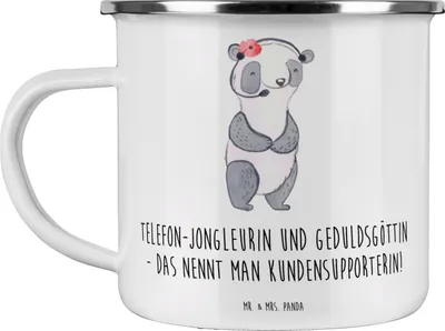 Produktbild von Mr. & Mrs. Panda Teetasse Meisterin Kundensupport - Weiß - Geschenk, Support, Berufe, Geduld, Pott, Geschenke mit Herz, personalisierte, Telefonieren, Hilfsbereitschaft