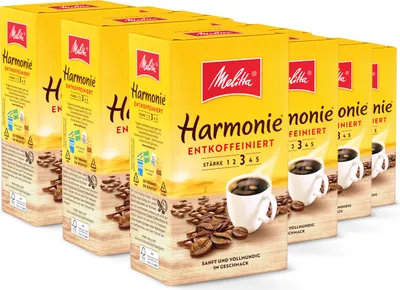 Produktbild von Melitta Harmonie Entkoffeiniert gemahlener Filter-Kaffee, im Set