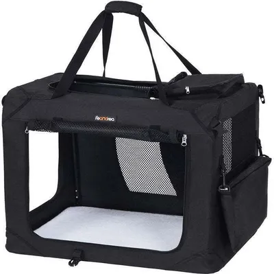 Image de Sac de transport Rootz – Sac de transport pour animaux de compagnie – Sac de voyage – Sac à bagages – Sac à main – Sac portable – Sac de transport – Sac à dos – Sac de sport – Sac léger – Noir – 91 x 63 x 63 cm (L x H x P)