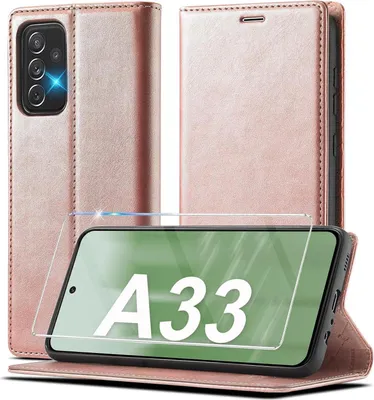 Image de A33 5G Housse en cuir Flip Wallet Housse de protection rose