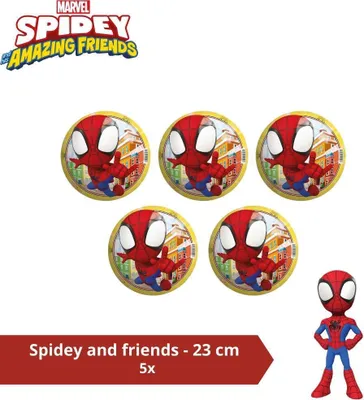 Immagine prodotto di Palla - Confezione valore - Spiderman e amici - 23 cm - 5 pezzi
