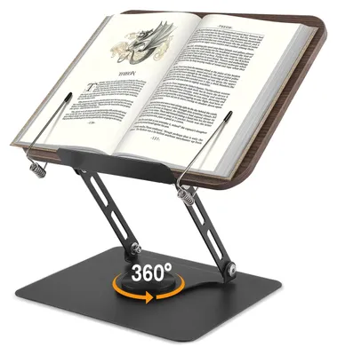 Productafbeelding van Solidchoice - Houten Boekenstandaard Hoogte Verstelbaar met Rotatie