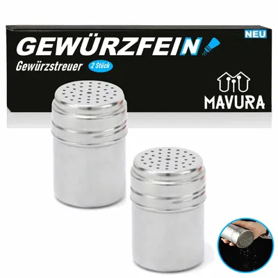 Immagine prodotto di Agitatore per spezie in acciaio inox GEWÜRZFEIN zucchero a velo cacao spezie