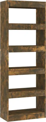 Obrázek produktu pro vidaXL Knihovna / rozdělovač pokojů Smoked Oak 60x30x135 cm výrobek ze dřeva