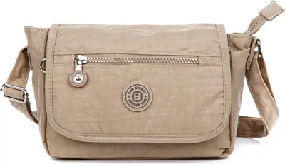 Produktbild von Bag Street Kleine Damentasche Leicht Crinkle Nylon Umhängetasche Beige