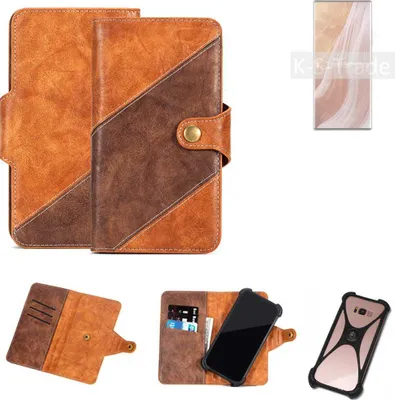 Produktbild von K-S-Trade Handyhülle Schutzhülle Bookstyle Case Wallet-Case kompatibel mit ZTE Axon 40 Ultra Cover Klapphülle Kantenschutz Smartphone dunkelbraun