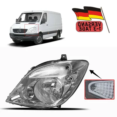 Obrázek produktu pro Světlomet pro Sprinter W906 levý s mlhovým světlem H7/H7/H7 E-test bez servomotoru