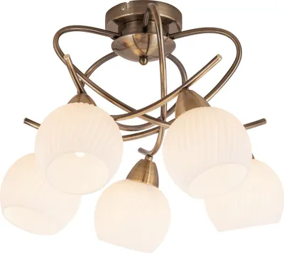 Zdjęcie produktu dla Lampa sufitowa Evangeline brąz antyczny-biała 5xE14x40W metal wym:30x53x53cm IP20 Rabalux