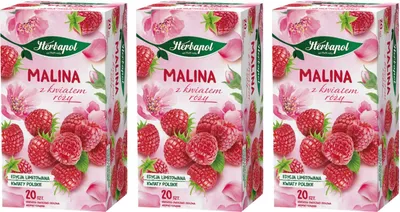 Produktbild von Herbapol Himbeere Rosenblüten Tee 60 Teebeutel - Früchtetee Kräutertee Mischung