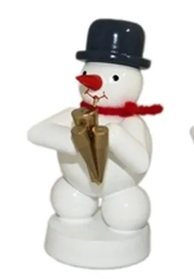 Produktbild von Schneemann Musikant mit Schalmei (8cm) von Zenker Volkskunst