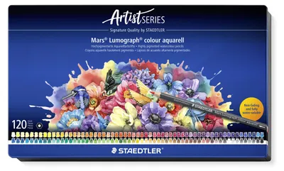 Produktbild von STAEDTLER Mars Lumograph 104 wasservermalbarer Farbstift Metalletui mit 120 Farben