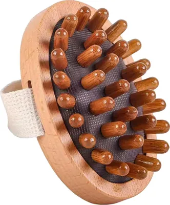 Produktbild von Meridian-Druckbürste, Holztherapie-Massagebürste zur Entfernung von Bauchfett und Cellulite, natürliche Körperbürste aus Holz zur Linderung von Muskelschmerzen