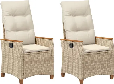 Produktbild von vidaXL Verstellbarer Gartenstuhl Beige und Creme 64 x 57,5 x 112 cm