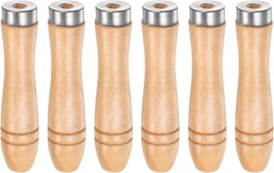 Productafbeelding van Houten Handvatten - Gereedschap Handvat - Reparatie Werkzaamheden - Ergonomisch Ontwerp - 6mm Ronde Gat - Bruin