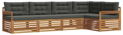 Produktbild von vidaXL Outdoor-Sofagarnitur mit Kissen 5 pcs Natur und Anthrazit