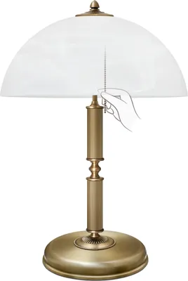 Produktbild von Messing Tischleuchte elegant klassisch Goldpatina 49cm Ø35cm 2x E14 80W Wohnzimmer Schlafzimmer Büro Leselampe handgefertigt