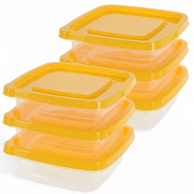 Immagine prodotto di Omgoods - Set di 6 contenitori ermetici - Senza BPA - Impilabili - A tenuta stagna - Adatti al microonde - Ideali per la cucina e la preparazione dei pasti (990 ml) - Contenitori per alimenti