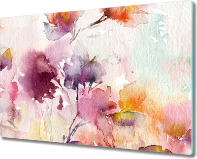 Produktbild von Glas Schneidebrett Herdabdeckplatten Schneideplatten - 80x52 cm - Abstrakte Wiese