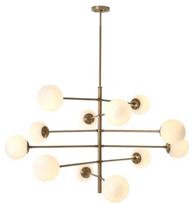 Produktbild von Casa Padrino Luxus Kronleuchter Antik Messingfarben / Weiß Ø 122 x H. 69 cm - Luxus Qualität